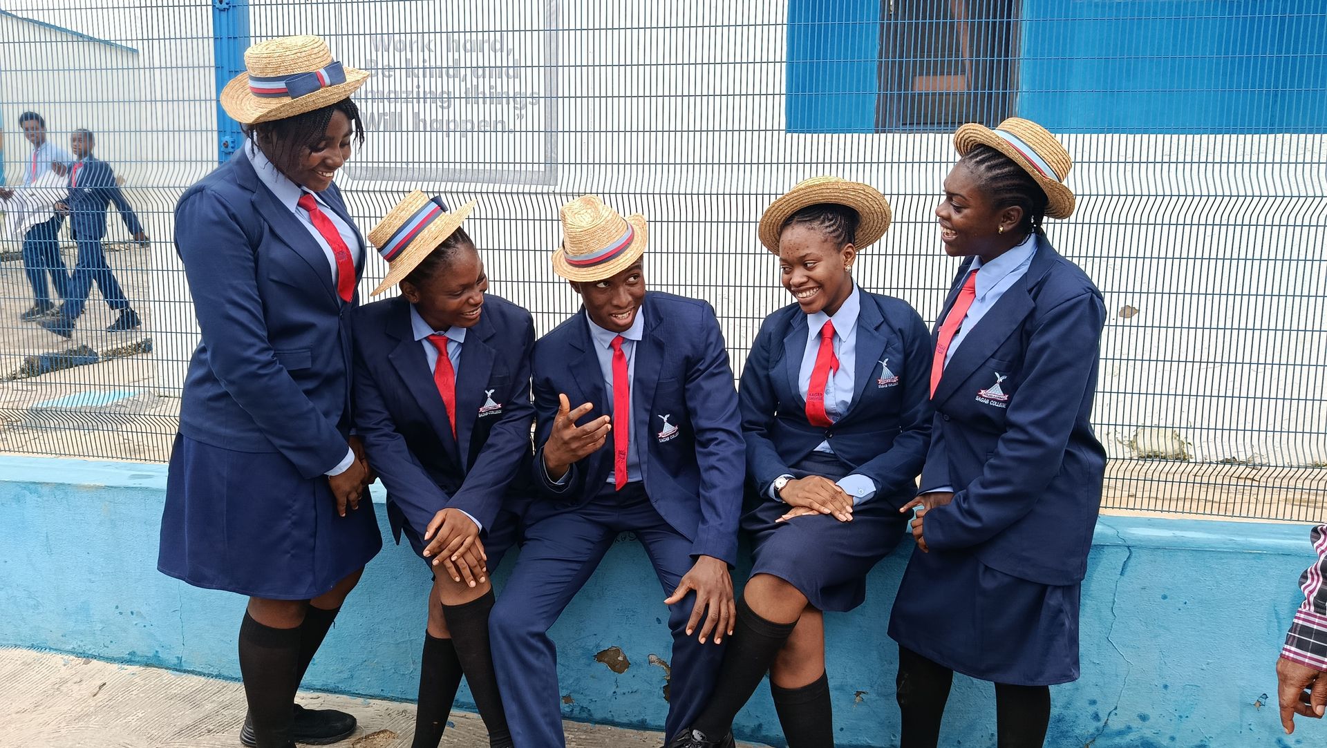 Sagab College students sharing a game of chess